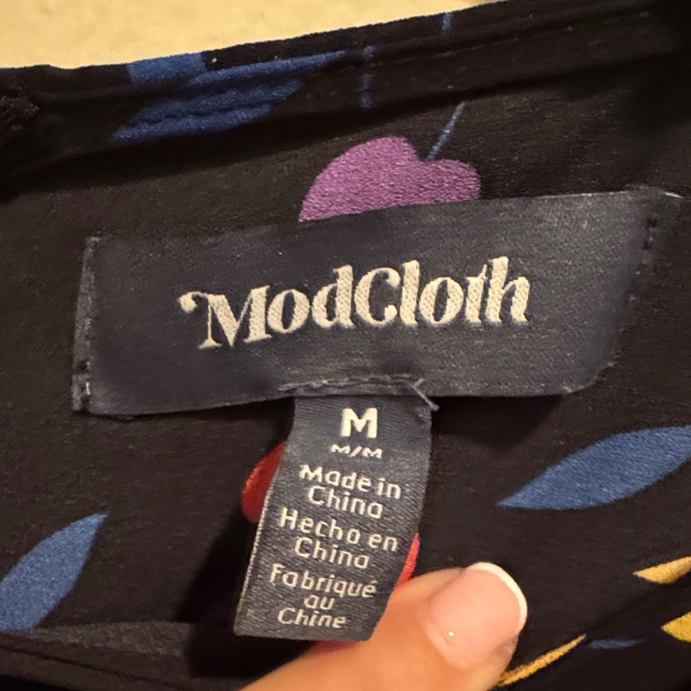 ModCloth black Midi Dress with Multicolor cherry Print - Picture 2 of 5